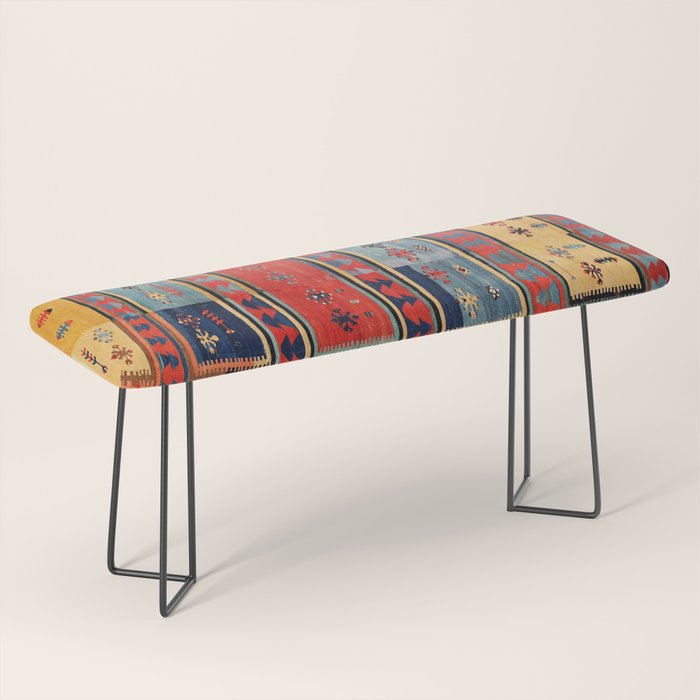 Sivas  Antique Cappadocian Turkish Kilim Print Bench Gallery Image 1