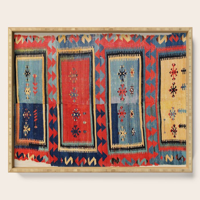 Sivas  Antique Cappadocian Turkish Kilim Print Serving Tray Gallery Image 1