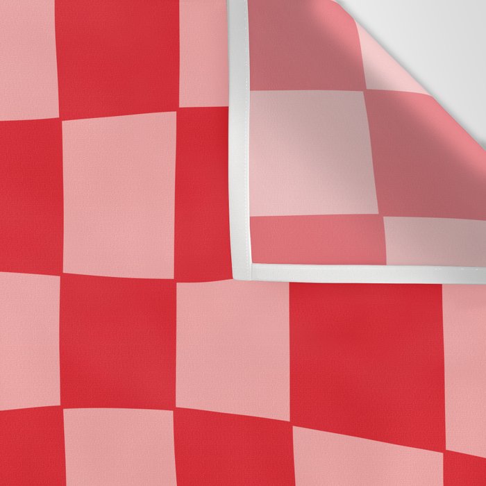 Hand Drawn Checkerboard Pattern (red/pink) Wall Tapestry Gallery Image 3