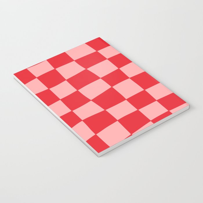 Hand Drawn Checkerboard Pattern (red/pink) Notebook Gallery Image 3