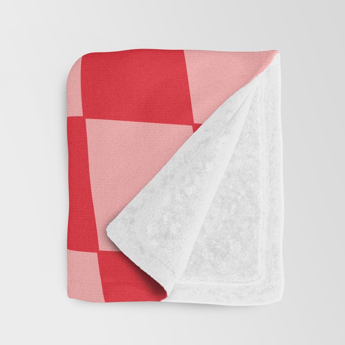 Hand Drawn Checkerboard Pattern (red/pink) Throw Blanket Gallery Image 3