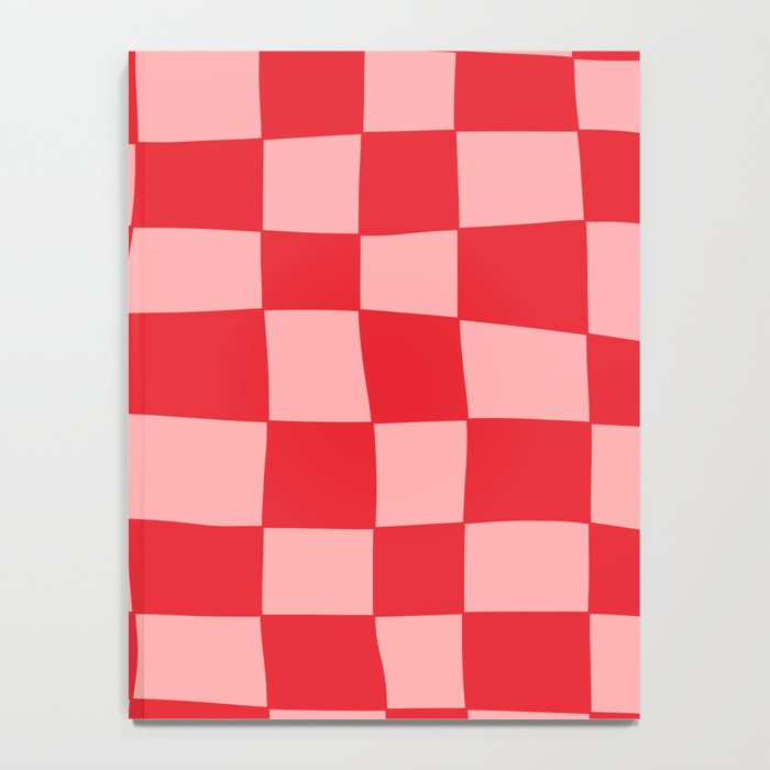 Hand Drawn Checkerboard Pattern (red/pink) Notebook Gallery Image 4
