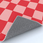 Hand Drawn Checkerboard Pattern (red/pink) Rug Gallery Image 4