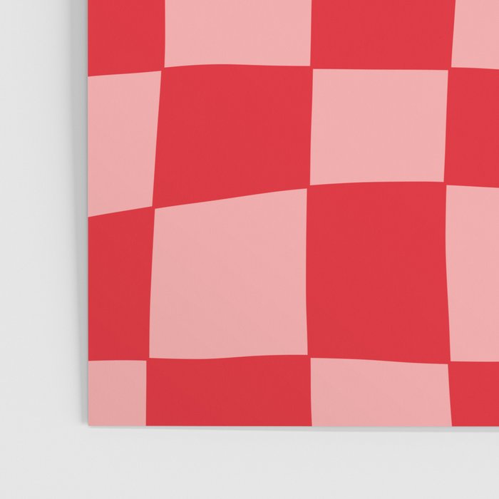 Hand Drawn Checkerboard Pattern (red/pink) Poster Gallery Image 3