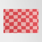 Hand Drawn Checkerboard Pattern (red/pink) Rug Gallery Image 2