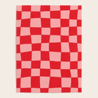 Hand Drawn Checkerboard Pattern (red/pink) Poster Gallery Image 4