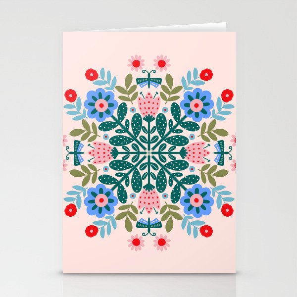 Scandinavian Folk Art Mandala  Stationery Card Gallery Image 1