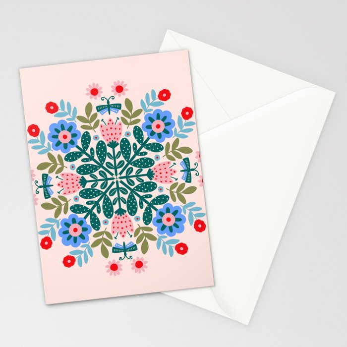 Scandinavian Folk Art Mandala  Stationery Card Gallery Image 2