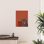 Cute Black Cat Selfie Autumn Halloween Art Poster Gallery Image 2