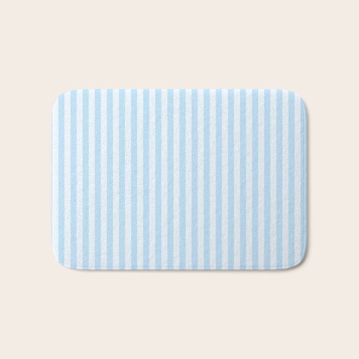 Baby Blue Stripes Bath Mat Gallery Image 1