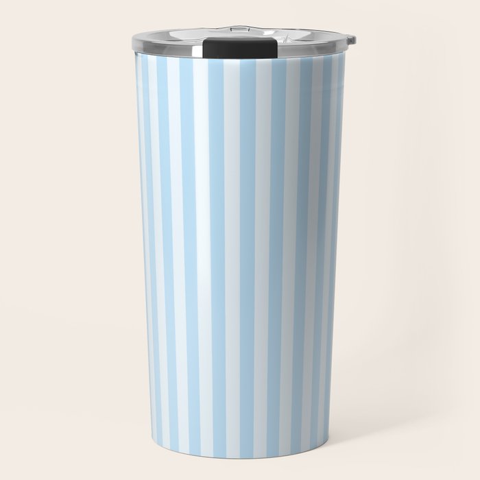 Baby Blue Stripes Travel Mug Gallery Image 1