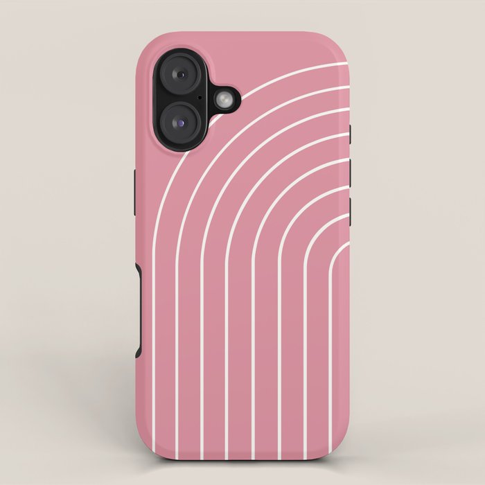 Minimal Arch XVIII 90s Pink Modern Geometric Lines iPhone Case Gallery Image 1