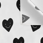 Black and white love heart doodle pattern Wall Tapestry Gallery Image 3
