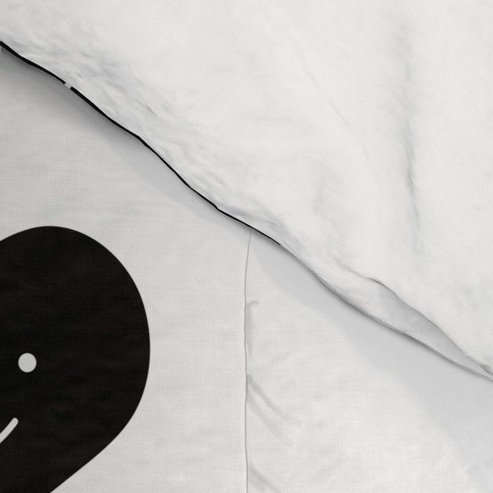 Black and white love heart doodle pattern Comforter Gallery Image 4