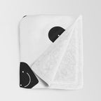 Black and white love heart doodle pattern Throw Blanket Gallery Image 3