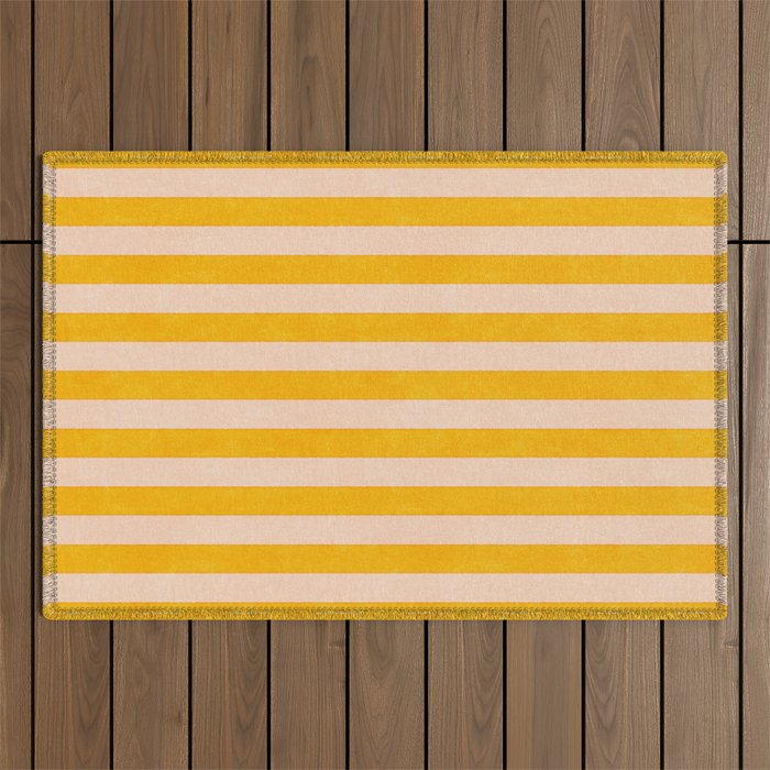 STRIPES 001 A - Goldenrod Outdoor Rug Gallery Image 1
