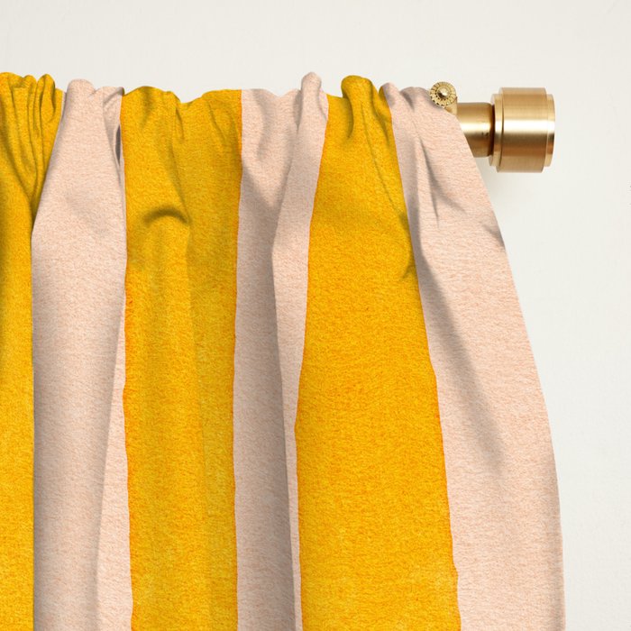 STRIPES 001 A - Goldenrod Window Curtain Gallery Image 2