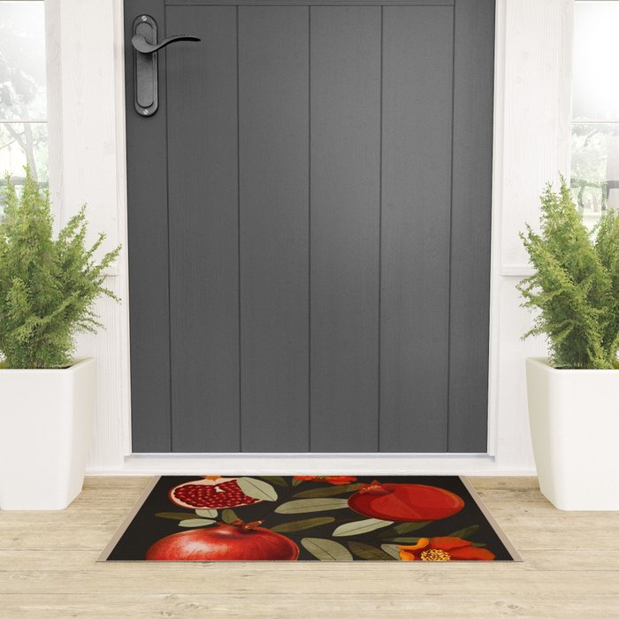 Pomegranate Botanical Art 2 Welcome Mat Gallery Image 3