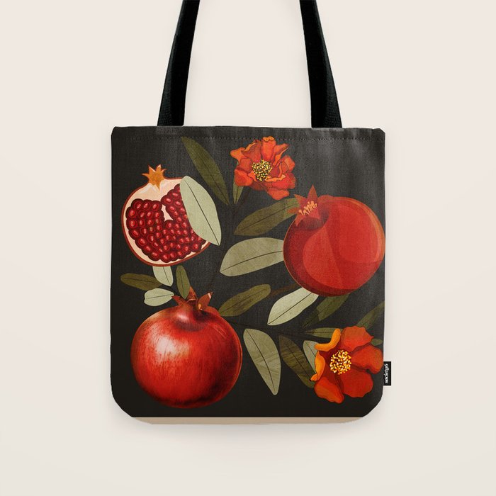 Pomegranate Botanical Art 2 Tote Bag Gallery Image 1