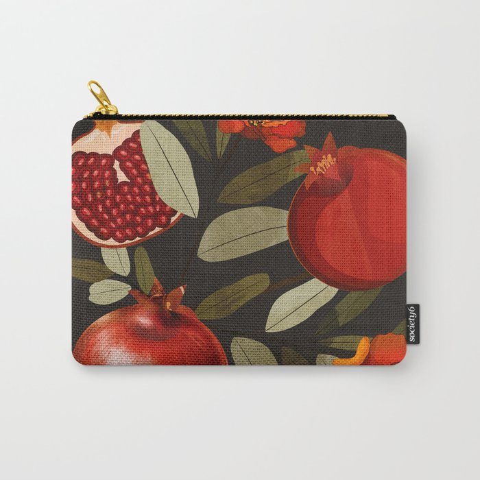 Pomegranate Botanical Art 2 Carry All Pouch