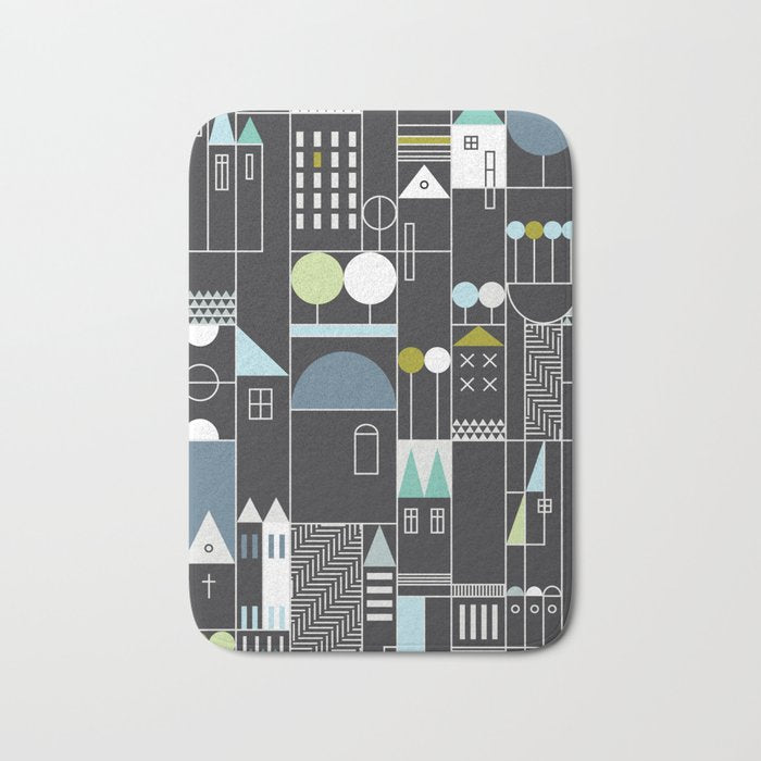 City life blocks moonless night Bath Mat Gallery Image 1