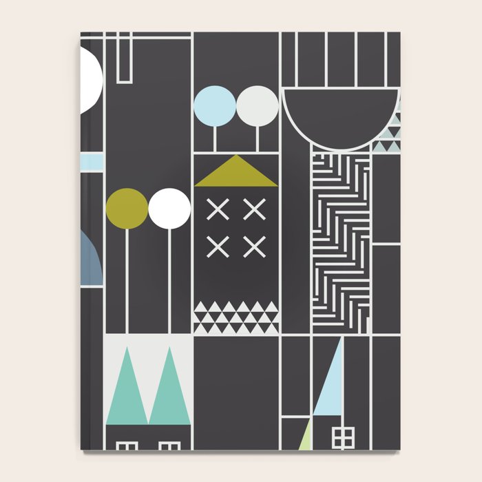 City life blocks moonless night Notebook Gallery Image 4