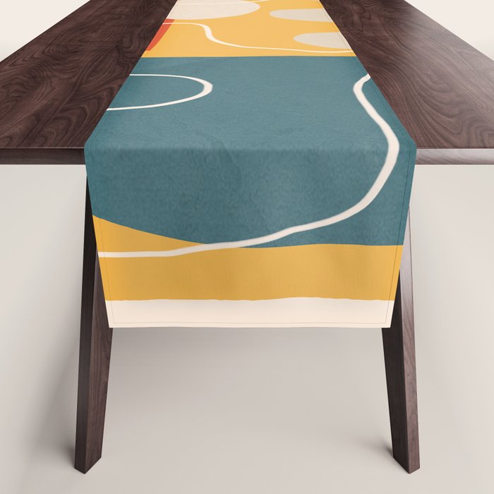 Minimal Colorful Abstract Shapes 7 Table Runner Gallery Image 1