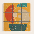 Minimal Colorful Abstract Shapes 7 Wood Wall Art Gallery Image 1