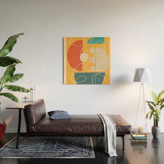Minimal Colorful Abstract Shapes 7 Wood Wall Art Gallery Image 2