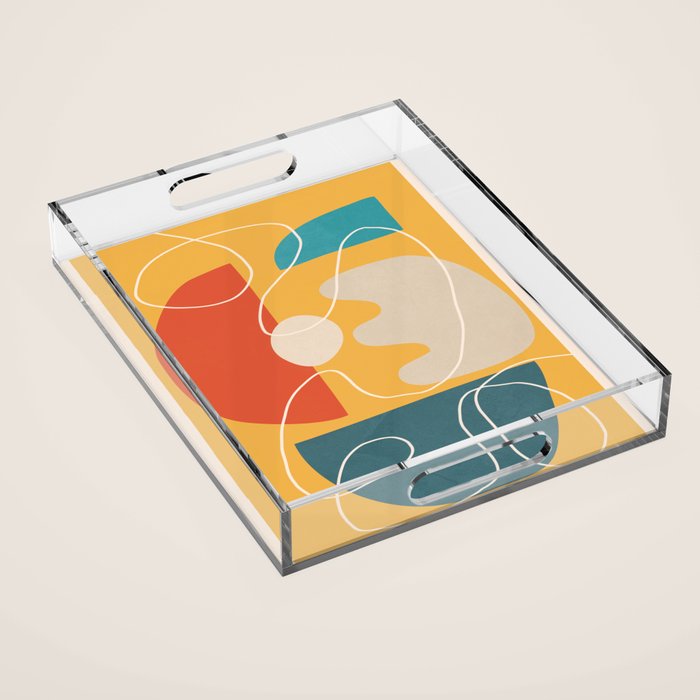 Minimal Colorful Abstract Shapes 7 Acrylic Tray Gallery Image 1