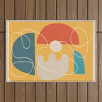 Minimal Colorful Abstract Shapes 7 Outdoor Rug Gallery Image 1