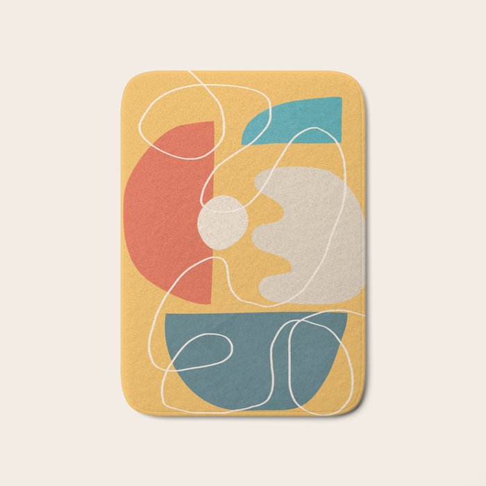 Minimal Colorful Abstract Shapes 7 Bath Mat Gallery Image 1