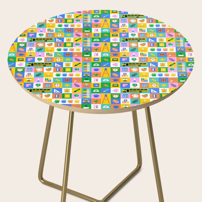 Colorful back to school mosaic pattern Side Table Gallery Image 2