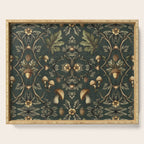William Morris Style Forest Tales Cabincore Pattern Green Serving Tray Gallery Image 1