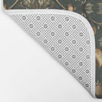 William Morris Style Forest Tales Cabincore Pattern Green Bath Mat Gallery Image 2