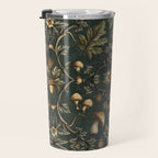 William Morris Style Forest Tales Cabincore Pattern Green Travel Mug Gallery Image 3