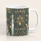 William Morris Style Forest Tales Cabincore Pattern Green Coffee Mug Gallery Image 1