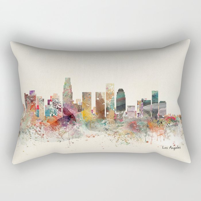 los angeles skyline Rectangular Pillow Gallery Image 2
