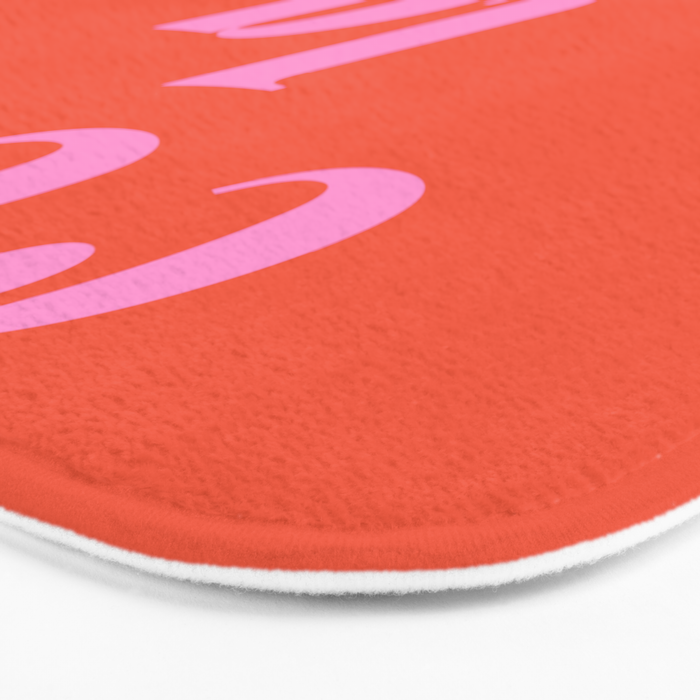 C'est La Vie French Language Saying in Bright Pink and Orange Bath Mat Gallery Image 3