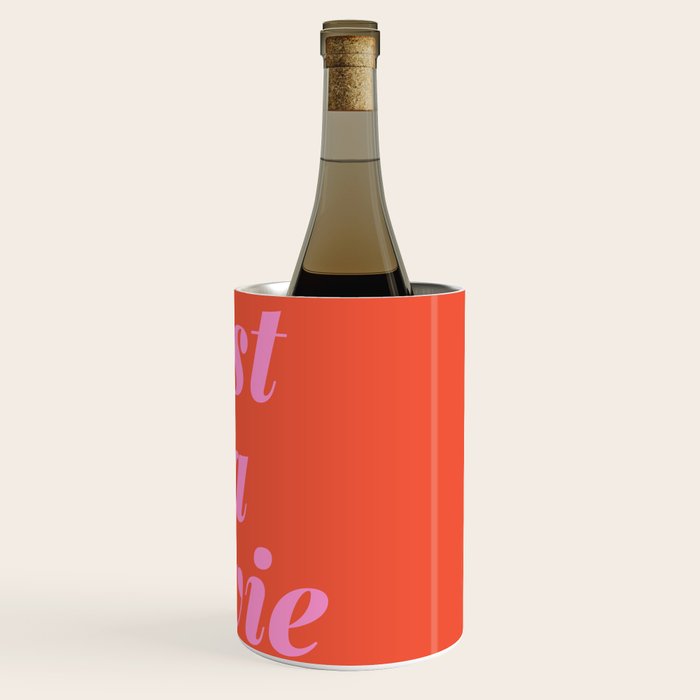 C'est La Vie French Language Saying in Bright Pink and Orange Wine Chiller Gallery Image 3