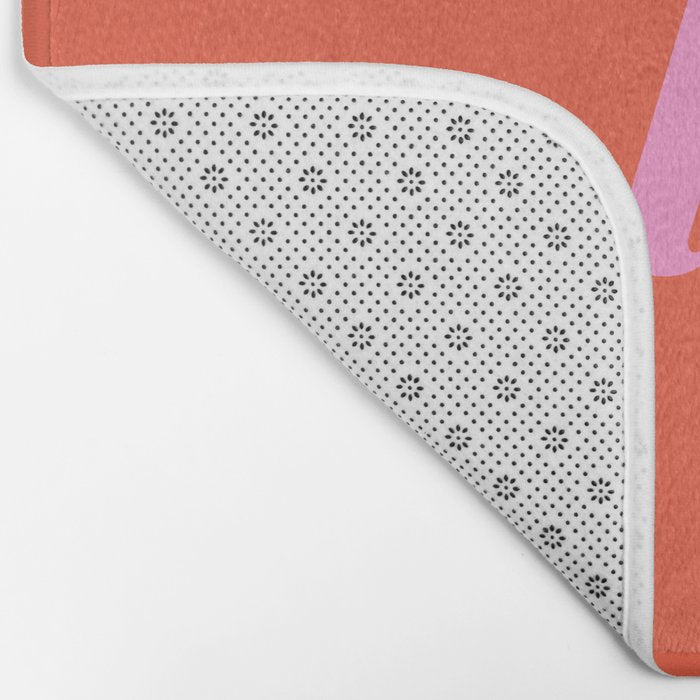 C'est La Vie French Language Saying in Bright Pink and Orange Bath Mat Gallery Image 2