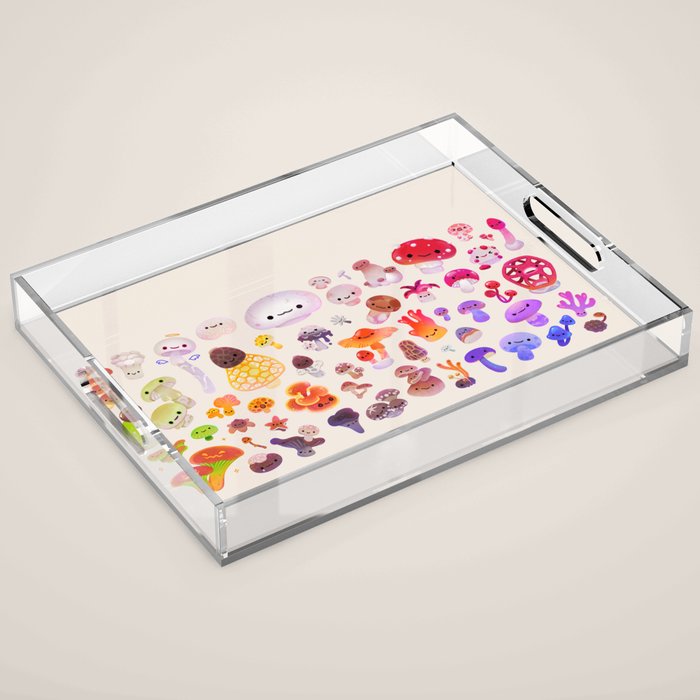 mushroom - light Acrylic Tray Gallery Image 1