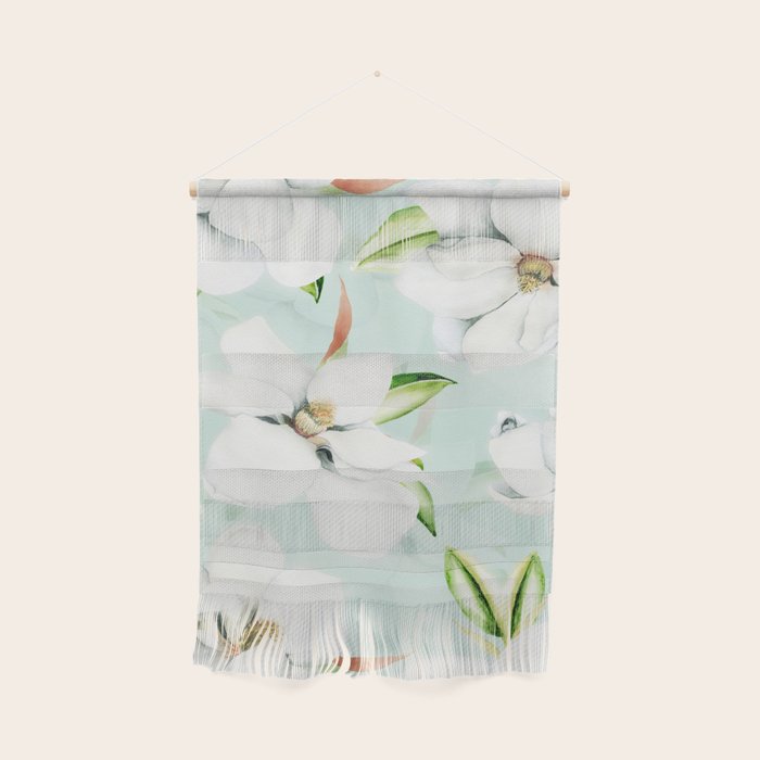 Hygge Magnolia Watercolor Pastel Flowers Wall Hanging Gallery Image 1