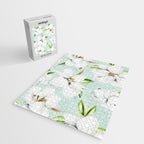 Hygge Magnolia Watercolor Pastel Flowers Jigsaw Puzzle Gallery Image 2