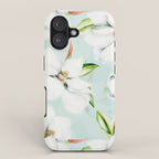 Hygge Magnolia Watercolor Pastel Flowers iPhone Case Gallery Image 1