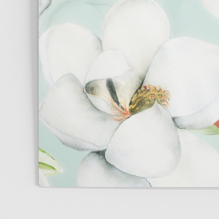 Hygge Magnolia Watercolor Pastel Flowers Poster Gallery Image 3