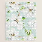 Hygge Magnolia Watercolor Pastel Flowers Jigsaw Puzzle Gallery Image 1