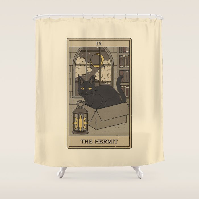 The Hermit - Cats Tarot Shower Curtain Gallery Image 1