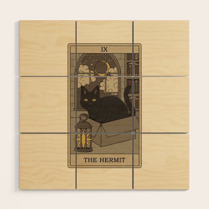 The Hermit - Cats Tarot Wood Wall Art Gallery Image 1