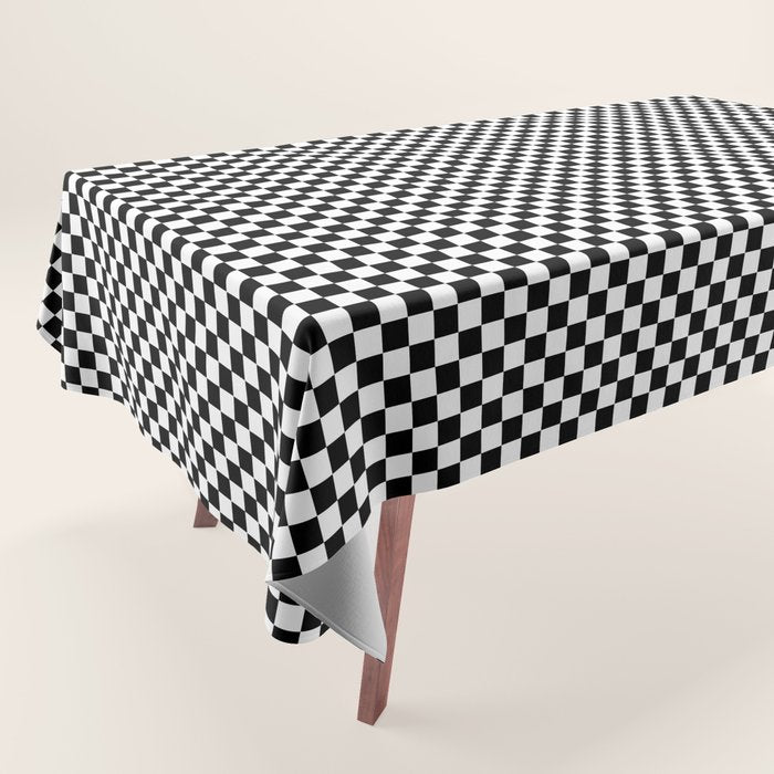 Check VIII - Black â Checkerboard Print Tablecloth Gallery Image 1
